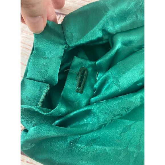 Vintage Christian Dior Kaleidescope 1980's Floral Print Green Robe - Small - Picture 8 of 12